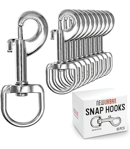 4 Moschettoni Girevoli In Acciaio 64mm - Per Guinzagli Cani, Paracord, Attivit&agrave; Outdoor - Argento