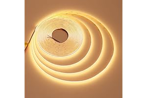 JOYLIT 10M Striscia LED COB 24V 2700K 384LEDs/M 120 Gradi IP20 Interno, CRI 90+ 7650LM Super Luminosa Senza Punti Dimmerabile Bianco Caldo Nastri Luce per Commercio, Casa (Solo Strip LED)