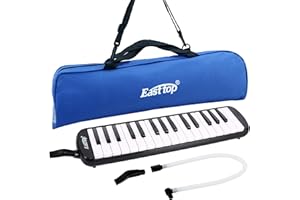 East top 32-Tasten Melodica, Professioneller Mund Melodica Keyboard Orgel Melodica Instrument für Erwachsene, Studenten und Kinder, Als Geschenk,Set-Schwarz