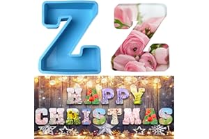 YANMUCY Moule en silicone 3D avec grandes lettres de l'alphabet pour résine ou pâtisserie en forme de lettre Z 15,2 cm