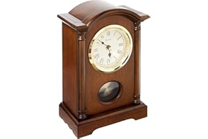 Bulova Dalton Pendel-Tischuhr mit Glockenspiel, Walnuss-Finish, Goldfarbene Akzente