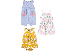 Simple Joys by Carter's Infant-And-Toddler-Rompers (Pacco da 3) Bimba