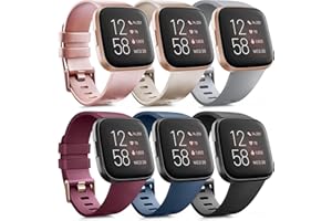 Oumida 6 Pack Kompatibel für Fitbit Versa 2 Armband/Fitbit Versa Armband, Silikon Sport Klassisch Ersatzarmband Kompatibel für Fitbit Versa 2/Fitbit Versa/Fitbit Versa Lite