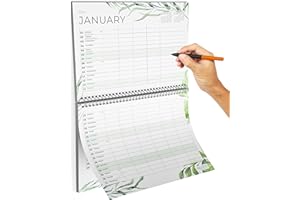 MILULA STUDIOS Family Calendar - Family Wall Calendar 2024 with 6 Columns - Monthly Hanging Calendar in A4 Landscape Format - Premium Annual Calendar for Easy and Efficient Planning