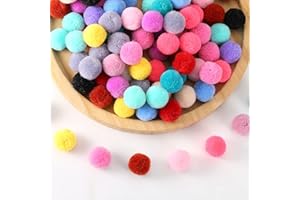 DAHI Pompons 100stk Kaschmir Bommeln zum Basteln ca.2cm Pom Pom Set zum Basteln DIY Kreative Handwerk (100pcs)