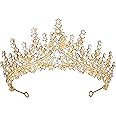 Crystal Tiara for Women, Gold Princess Crown Rhinestone Tiaras for Girls Wedding Tiaras
