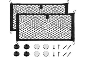 JAMHER 65x25CM Universal Filet de Rangement de Coffre Voiture avec vis et Crochets pour Les Véhicules Utilitaires, Camping-Cars, Mobil Homes, Caravanes, Bateaux(2 Pièces)
