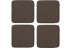 RACE LEAF Memory Foam Slow Rebound, 4er Set 40,5x40,5 cm Sitzkissen Indoor Household Sitzkissen Wasserfeste Oberfläche und rutschfeste Unterseite Schwarz (Dunkelbraun)