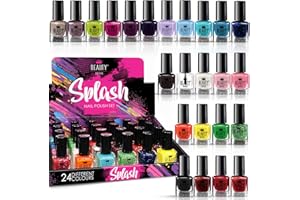 ‎BEAUTY4BRITAIN Splash 24 x Nagellack-Set 24 Verschiedene Moderne Farben Schnelltrocknend (Set A)