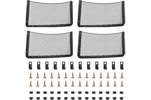 YEELIV 4 Filet Rangement Camping Car, Sac Filet Rangement avec 12 Crochets,28 Vis et 28 Bouchons à Vis,Accessoires Camping Car pour Animaux Domestique,Chaise d'Auto,Bateaux,Maison 42 X 21CM