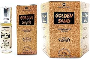 Al Rehab GOLDEN SAND Lot de 12 Huiles Parfumées Musc Halal Attar 6 ml Sans Alcool – Parfum Oriental Gourmand pour Femme et Homme – Fabriqué à Dubaï