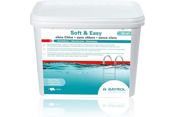 BAYROL - Soft & Easy 20M3 4,48KG - Traitement sans Chlore à Base d'Oxygène Actif pour Piscine - Sachets Prédosés