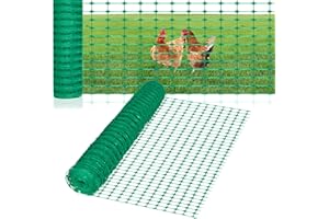 FIVMEN Rollo de Malla de Seguridad de Plástico 1x30 m Valla de Barrera Valla de Protectora Red de Advertencia Red de Seguridad para Perros Aves de Corral, Verde
