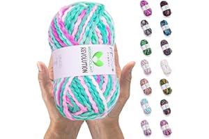 MeriWoolArt Pelote de Laine Mérinos pour Crochet Tricot – Laine à Tricoter - Pelote de Laine Crochet - 75 m de Fil Multicolore XXL Épais et Doux - Laine Volumineuse pour Pulls, Cardigans, Écharpes