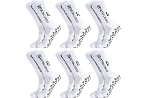 Apricitie 6 Paare Fußball Socken,Sportsocken 39-46 Anti Rutsch Grip Fussball Socken Rutschfeste Fußballsocken für Herren Damen Fussball Basketball Laufen Radfahren