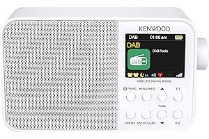 Kenwood CR-M30DAB-W - przenośne radio DAB+ z Bluetooth, wbudowanym akumulatorem i kolorowym wyświetlaczem 6,1 cm, białe