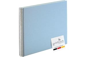 goldbuch Bella Vista 25 829 Spiral Album Sky Blue Photo Book 35 x 30 x 2.8 cm Photo Album 40 White Pages Picture Album Cover Linen Photo Album Landscape Photo Book Sky Blue