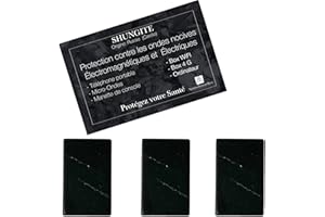SpirituellementBien - Lote de 3 o 6 pastillas de parche de silicona de shungite piedra natural litoterapia – piedra de protección natural antiondas electromagnéticas teléfono móvil, wifi, Lot de 3,