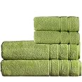 Christy Antalya Bath Sheets Set | 4 Piece | 100% Turkish Cotton | 600GSM | Soft Plush Luxury Towel Set | 2 Bath Sheets 2 Hand Towels | Quick Dry | Fern Green