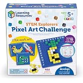 Learning Resources STEM Explorers Pixel Art Challenge, 402 Par&ccedil;a, Yaş 5+, &Ccedil;ocuklar İ&ccedil;in STEM Oyuncakları, &Ccedil;ocuklar İ&ccedil;in Kodla