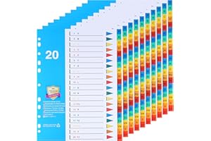 DONGLI (Lot de 10) Intercalaires Classeur A4, Intercalaire Alphabétique en Plastique 20 Onglets Numérotées A-Z