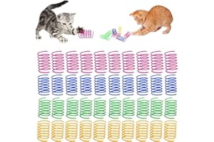 Diyxisk 40 Stück Katzenspielzeug Spirale Katzen Spielzeug, Spielzeug Spirale, 4 Farben Interaktive Spielzeugkatze, Zum Schlagen, Beißen und Jagen Aktive und Gesunde Spielzeuge für Katzen