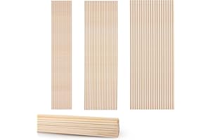 MFCGHXR 150 Palitos de Madera de Balsa de 12",Listones de Madera Cuadrados Naturales Duros,Listones de Madera sin Terminar,Listones de Madera Cuadrado para Manualidades,3 Tamaños