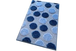 emmevi Tappeto Bagno Camera Antiscivolo Shaggy Moderno Scendi Doccia Assorbente MOD.iOS 65X180 Blu