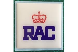 SCOOBY DESIGNS RAC DOMED RESIN SQUARE CAR AUTO BADGE CLASSIC CAR RETRO ROYAL AUTOMOBILE CLUB