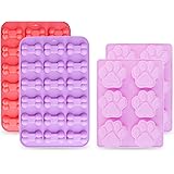 homEdge Jumbo Puppy Dog Paw (6 cavità) e osso stampi, food grade silicone antiaderente Dog Treats stampi, stampo in silicone 
