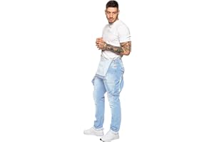 989Zé ENZO Herren-Denim-Jeans, EZD390, Designer-Baumwoll-Latzhose, Overall, strapazierfähig, Taillenumfang, Größen 30–50