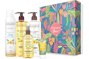 EVOLUDERM - Coffret Cadeau Femme Corps au Monoï de Tahiti – 5 produits – Box L - Origine Naturelle - Idéal cadeau Noël, Anniversaire, Fête des Mères (Magic Forest)