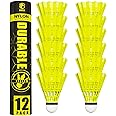 Badminton Birdies - Nylon Bedminton Shuttlecocks for Baseball/Softball Batting Training - Shuttle Balls for Indoor and Outdoor Matches ~ Highly Stable & Durable Plastic badmington Birdie Ball set