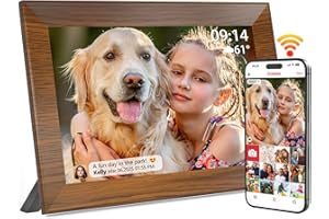ARJUDY Frameo Marco de Fotos Digital WiFi de 10,1 Pulgadas, Marco Digital de 32GB, Pantalla Táctil IPS HD 1280x800, Marco Inteligente en la Nube con Rotación Automática, Comparte Fotos/Videos al Instante