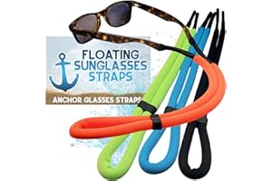 ANCHOR GLASSES STRAPS Floating Sunglasses Straps for Water – 4 Pack Buoyant Glasses Retainer for Men Women – Adjustable Floatable Eyewear Lanyard for Boating Kayaking Fishing Paddleboarding Beach Lake Pool