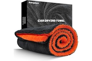 Autreykorn Toalla de Secado para Coche XXL (90x60 cm) - 1400 gsm Microfibra Ultra Absorbente, Doble Cara para Secado Rápido Sin Rayas - Ideal para Coches, Motos, Barcos y Detallado de Vehículos