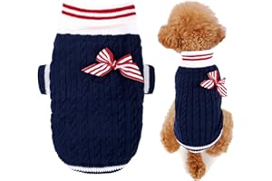 KAKET Dog Jumpers, Soft Warm Dog Sweater Washable Pet Pullover Sweatshirt, Winter Clothes for Puppy Kitten Yorkie Chihuahua (Blue, L)