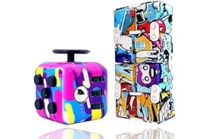 Yeefunjoy Fidget Toy Set, 2Pcs Fidget Toy Cube et Cube Infini Fidget Blocs, Couleur Jouet Cube, Jouets Sensoriels Outil de Soulagement du Stress, Cadeau Cube de Tuer Le Temps pour Enfants Adultes