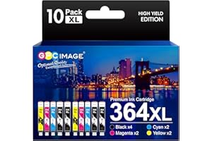 GPC Image 364 XL Compatible Cartouches d'encre Remplacement pour HP 364XL pour HP Photosmart 5520 5510 6525 6520 5515 5525 5522 5524 6510 Deskjet 3520 Officejet 4620 (Noir Cyan Magenta Jaune, 10-Pack)