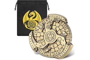 KELLER & WEBER DND Wheel Cube Spinner, Fingertips Gyro, 7-in-1 Metal Dice Roulette Spinner for DND Dice Set, D&D Gifts with Dragon Logo Gift Bag, RPG, Role Playing Board Game Accessories, Bronze