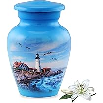 Leuchtturm Urne Für Asche - Ozeanblaue Gedenkurne Für Erwachsene