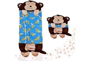 ‎YOUR LIVING ART Schlafsack, 2-in-1-Kuscheltier-Schlafsack, zusammenfaltbarer Tierschlafsack mit Kissen für Kinder, weiches Material & waschmaschinenfest, Plüschtier, Geschenk für Jungen und Mädchen