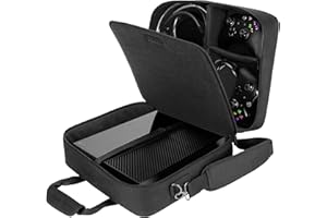 USA GEAR Housse Sac de Console, Sangle d’Epaule Ajustable et Compartiments Personnalisables - Compatible avec Xbox One, Xbox One X/S, Xbox 360, PlayStation 4 Pro, PlayStation 4, PlayStation 3 - Noir