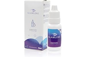 ‎GLAMLENS Glamlens by Funnylens Augentropfen - Feuchtigkeitstropfen gegen trockene Augen - Befeuchtet & Beruhigt - Für Kontaktlinsen und Kontaktlinsenträger geeignet, 15 ml