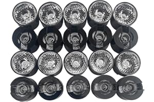 LedWekei (Confezione da 20) Lenti acriliche con staffa di supporto nera, messa a fuoco a led per perline, chip led, 25 gradi Φ20mm