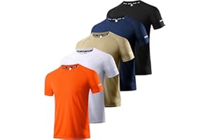 Boyzn 1, 3, 5 or 7er Pack Sport Tshirts Herren Kurzarm T-Shirts Funktionsshirt Laufshirt Schnelltrocknend Atmungsaktive Sport Shirt Sommer Fitnessshirt Trainingsshirt für Running Workout Bodybuilding
