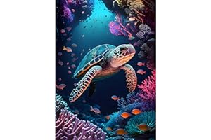 HEIBAGO 5D Diamond Art Painting Kits for Adults, Sea Turtle Diamond Painting Kits for Beginners, Full Drill Round Diamond Dots Kits Animal Painting Craft for Home Art Decor 30x40cm