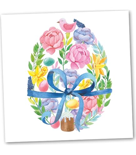 Biglietto d'auguri per uovo di Pasqua acquerello