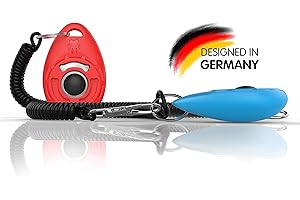 TruePets® Hundeklicker 2er Set - Clicker mit Flexibler Handschlaufe - Klicker Hund - Bestens geeignet für die Hundeerziehung - Clicker Doog (Blau/Rot)
