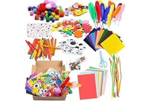 Tianlong 1000+ Pcs DIY Craft Kit - All-in-One Creative Supplies for Home Décor, Scrapbooking and Art Projects, Beginner-Friendly Non-Toxic Materials